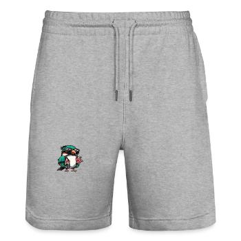 Hummingbird Bird Cool Summer - Stanley/Stella Trainer Unisex Organic Jogging Shorts - heather grey - Front - Nik (191cm) & Marisol (170cm)