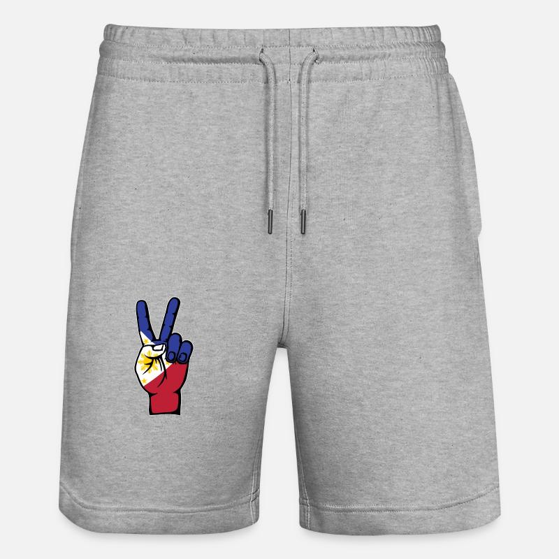 Philippines Drapeau Paix Victoire Symbole - Short de jogging bio TRAINER Stanley/Stella unisexe - gris chiné