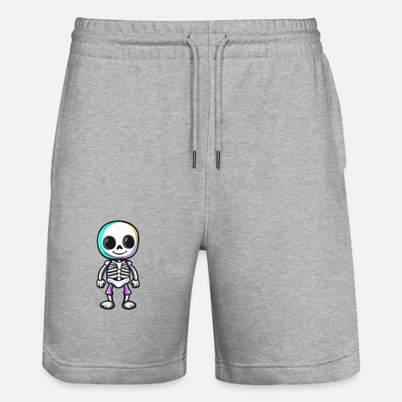 Squelette Halloween Bébé - Short de jogging bio TRAINER Stanley/Stella unisexe - gris chiné