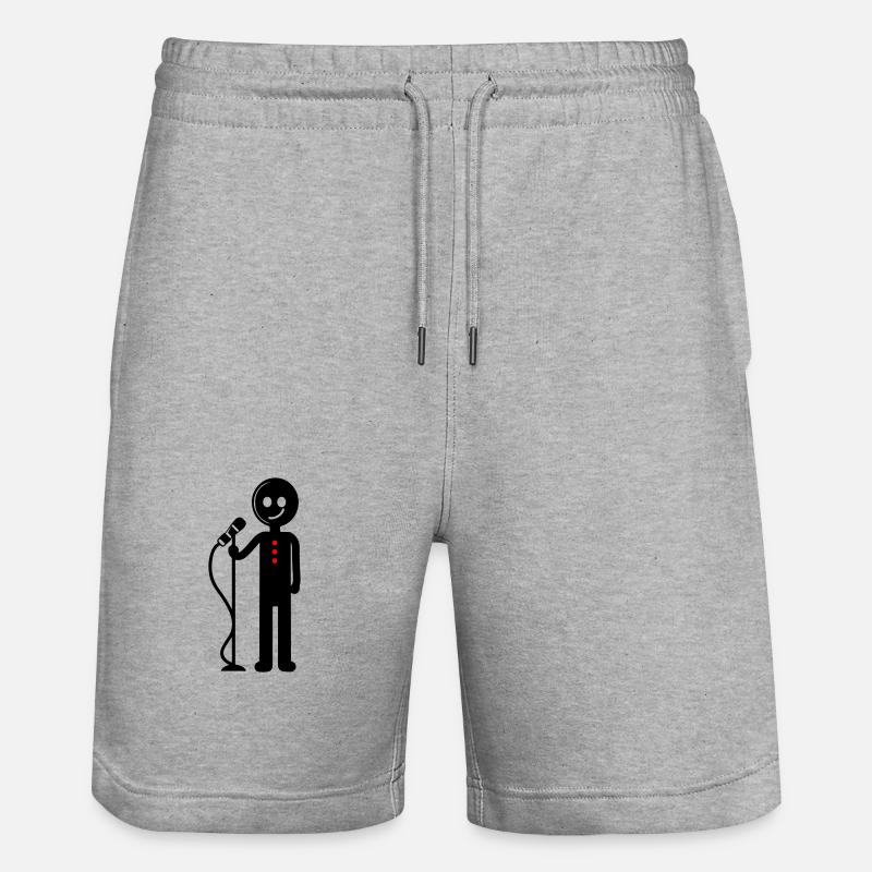 Artiste Chanteur avec microphone - Short de jogging bio TRAINER Stanley/Stella unisexe - gris chiné