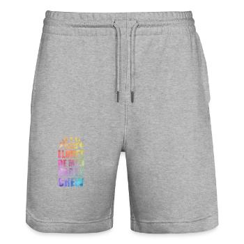 Lloret De Mar Party Crew Dire - Short de jogging bio TRAINER Stanley/Stella unisexe - gris chiné - Devant - Nik (191cm) & Marisol (170cm)