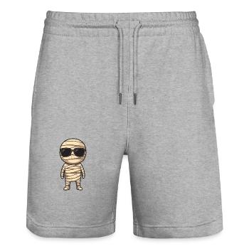 Mumie Halloween - Stanley/Stella Unisex Bio Joggingshorts Trainer  - Grau meliert - Vorne - Nik (191cm) & Marisol (170cm)