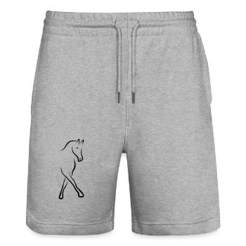 2541614 13004536 dressurpferd - Stanley/Stella Unisex Bio Joggingshorts Trainer  - Grau meliert - Vorne - Nik (191cm) & Marisol (170cm)