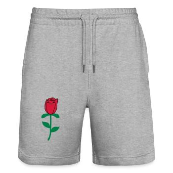 Rose - Stanley/Stella Trainer Unisex Organic Jogging Shorts - heather grey - Front - Nik (191cm) & Marisol (170cm)