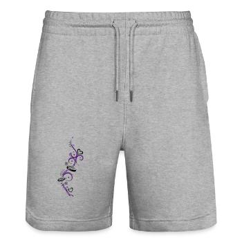 Tribal avec le symbole de l'amour - Short de jogging bio TRAINER Stanley/Stella unisexe - gris chiné - Devant - Nik (191cm) & Marisol (170cm)