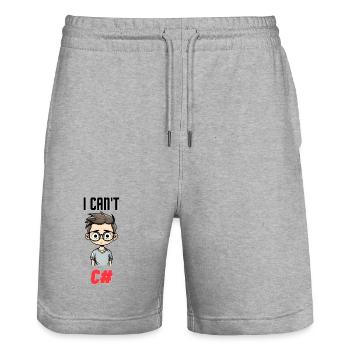 I can't C# - Stanley/Stella Unisex Bio Joggingshorts Trainer  - Grau meliert - Vorne - Nik (191cm) & Marisol (170cm)