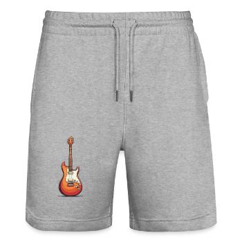 Guitare électrique Vintage Design - Short de jogging bio TRAINER Stanley/Stella unisexe - gris chiné - Devant - Nik (191cm) & Marisol (170cm)