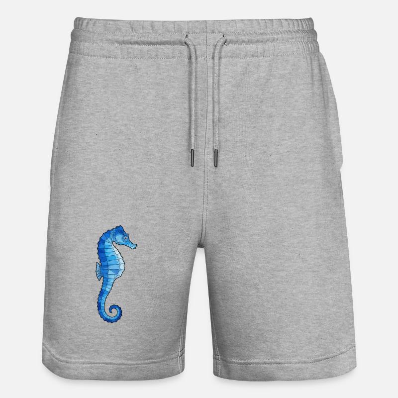 Hippocampe polygone bleu - Short de jogging bio TRAINER Stanley/Stella unisexe - gris chiné