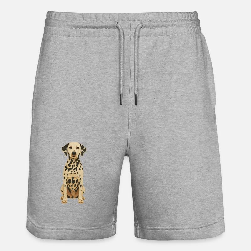 Dalmatiner Patch Art Tee - Stanley/Stella Unisex Bio Joggingshorts Trainer  - Grau meliert