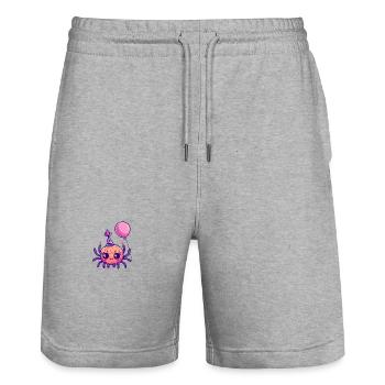 Tarantula Geburtstag Comic - Stanley/Stella Unisex Bio Joggingshorts Trainer  - Grau meliert - Vorne - Nik (191cm) & Marisol (170cm)