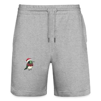 Kolibri Vogel Weihnachten Comic - Stanley/Stella Unisex Bio Joggingshorts Trainer  - Grau meliert - Vorne - Nik (191cm) & Marisol (170cm)