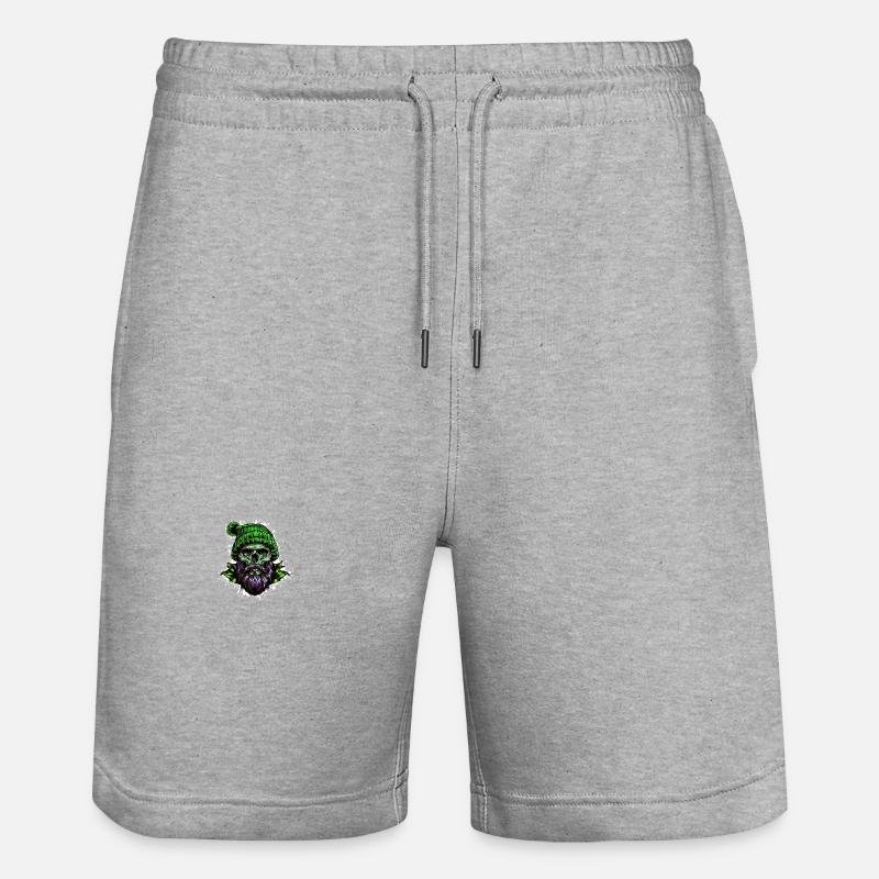 Crâne de bûcheron - Short de jogging bio TRAINER Stanley/Stella unisexe - gris chiné