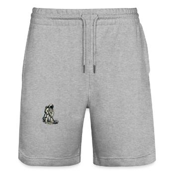 Astronaut and the vacuum cleaner - Stanley/Stella Trainer Unisex Organic Jogging Shorts - heather grey - Front - Nik (191cm) & Marisol (170cm)