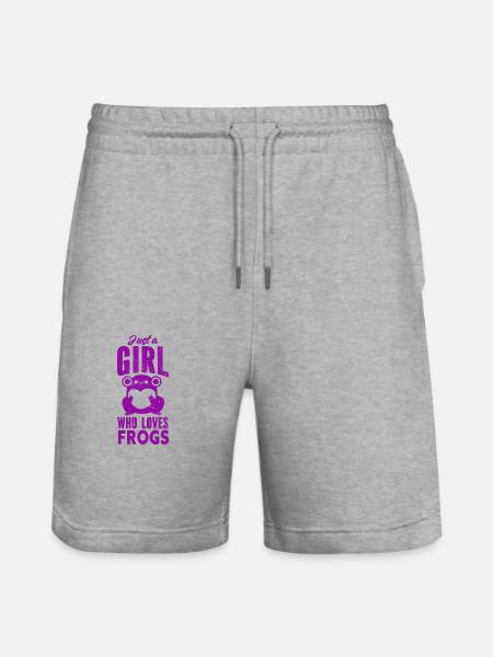Frosch - Amphibie Tier - Stanley/Stella Unisex Bio Joggingshorts Trainer  - Grau meliert