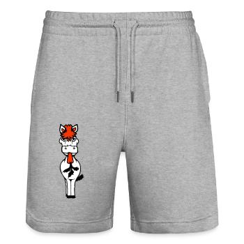 Horse eating carrot carrot eating hunger vegetables sweet - Stanley/Stella Trainer Unisex Organic Jogging Shorts - heather grey - Front - Nik (191cm) & Marisol (170cm)