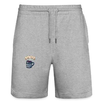 Vino calido veritas - Stanley/Stella Unisex Bio Joggingshorts Trainer  - Grau meliert - Vorne - Nik (191cm) & Marisol (170cm)