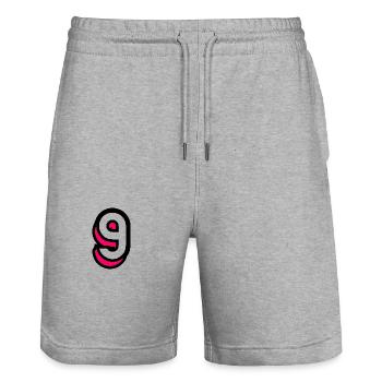 9. BIRTHDAY. HAPPY BIRTHDAY - Stanley/Stella Trainer Unisex Organic Jogging Shorts - heather grey - Front - Nik (191cm) & Marisol (170cm)