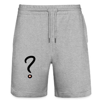 Fragezeichen Symbol, Satzzeichen Vektor-Zeichnung - Stanley/Stella Unisex Bio Joggingshorts Trainer  - Grau meliert - Vorne - Nik (191cm) & Marisol (170cm)