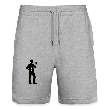 Bier Trinken Silhouette - Stanley/Stella Unisex Bio Joggingshorts Trainer  - Grau meliert - Vorne - Nik (191cm) & Marisol (170cm)