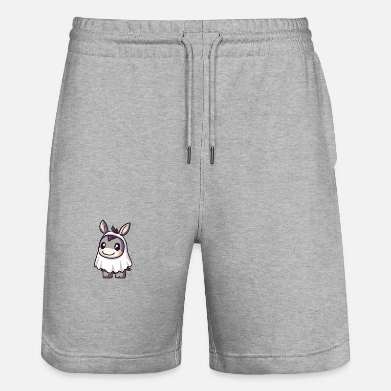 Esel Halloween Lustig Geist - Stanley/Stella Unisex Bio Joggingshorts Trainer - Grau meliert