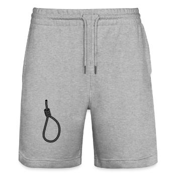 Henkersknoten - Stanley/Stella Unisex Bio Joggingshorts Trainer  - Grau meliert - Vorne - Nik (191cm) & Marisol (170cm)