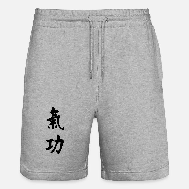 QI gong écriture verticale - Short de jogging bio TRAINER Stanley/Stella unisexe - gris chiné