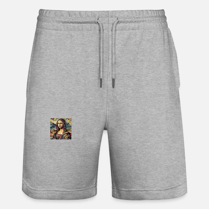 Mona Lisa meets Hundertwasser - Stanley/Stella Unisex Bio Joggingshorts Trainer  - Grau meliert