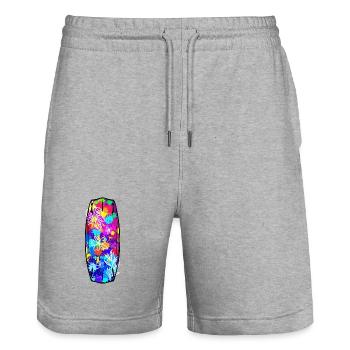 Planche de surf, Sports nautiques, Wakeboard, Surf, Ski nautique - Short de jogging bio TRAINER Stanley/Stella unisexe - gris chiné - Devant - Nik (191cm) & Marisol (170cm)