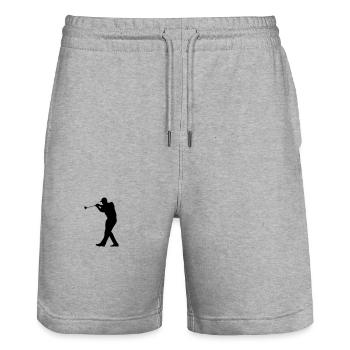Silhouette Homme Golfeur - Short de jogging bio TRAINER Stanley/Stella unisexe - gris chiné - Devant - Nik (191cm) & Marisol (170cm)