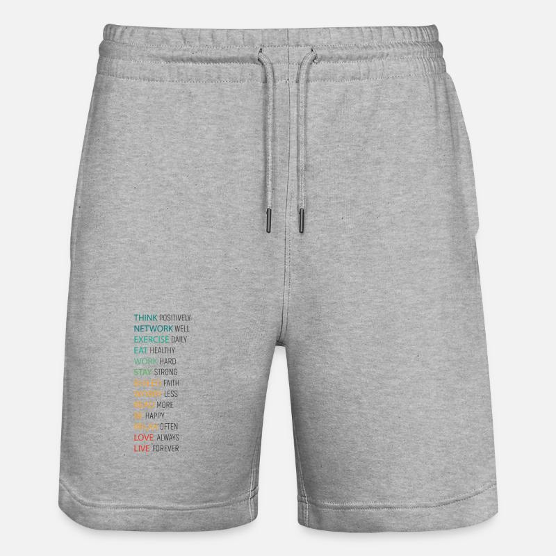 THINK POSITIVE - Short de jogging bio TRAINER Stanley/Stella unisexe - gris chiné