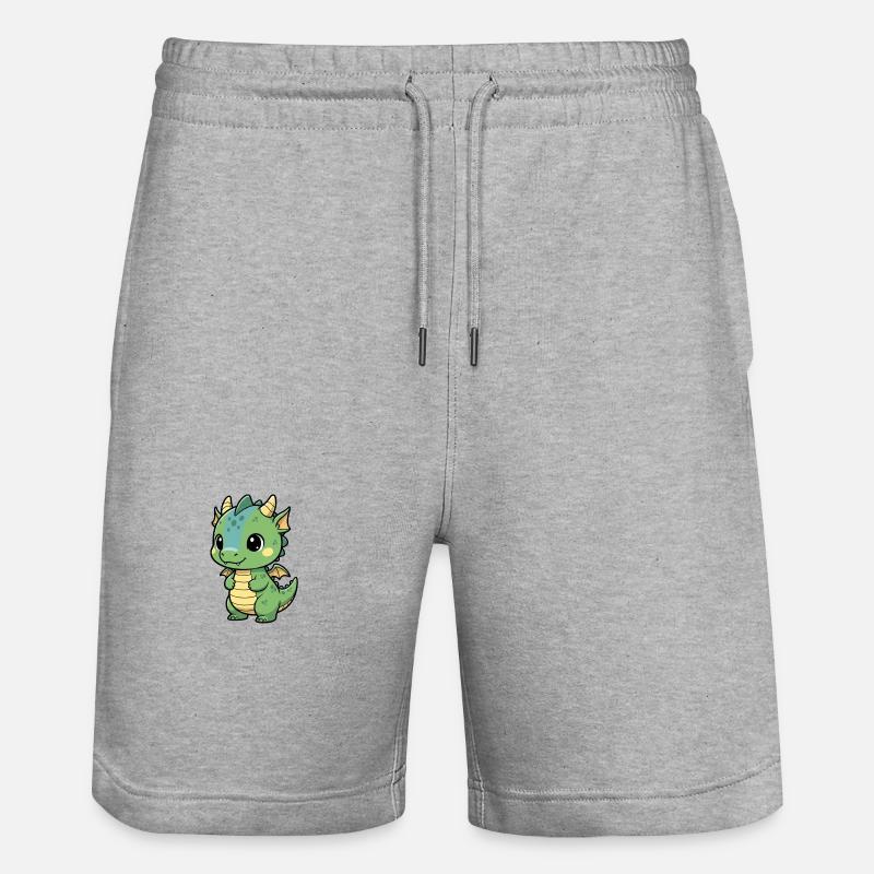 Mignon bébé dragon | Kawaii et câlin - Short de jogging bio TRAINER Stanley/Stella unisexe - gris chiné
