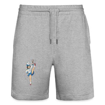 Dansmarieke - Stanley/Stella Trainer Unisex Organic Jogging Shorts - heather grey - Front - Nik (191cm) & Marisol (170cm)