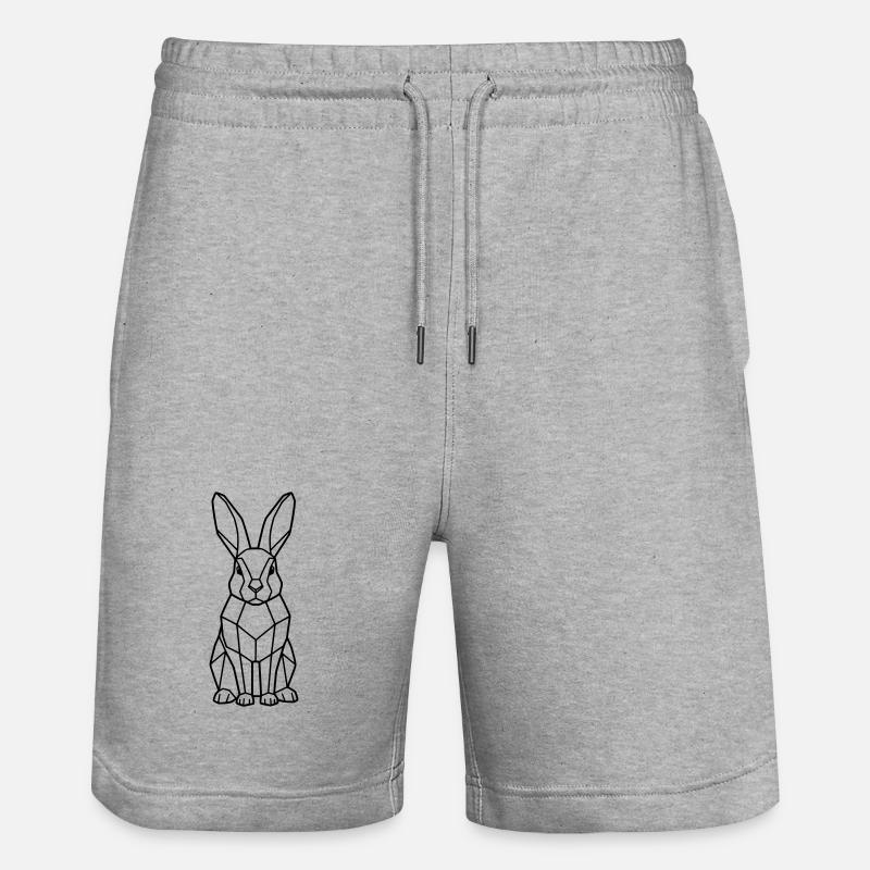 Contour géométrique Bunny Low Poly - Short de jogging bio TRAINER Stanley/Stella unisexe - gris chiné