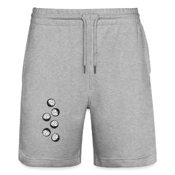 Volleyball - Stanley/Stella Trainer Unisex Organic Jogging Shorts - heather grey - Front - Nik (191cm) & Marisol (170cm)