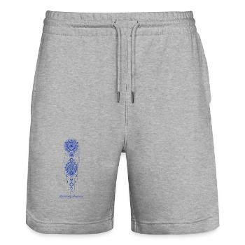Spirituality Spiritually Protected Meditation - Stanley/Stella Trainer Unisex Organic Jogging Shorts - heather grey - Front - Nik (191cm) & Marisol (170cm)