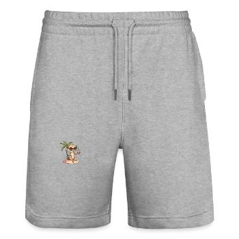 Erdmännchen Sommer Urlaub - Stanley/Stella Unisex Bio Joggingshorts Trainer  - Grau meliert - Vorne - Nik (191cm) & Marisol (170cm)