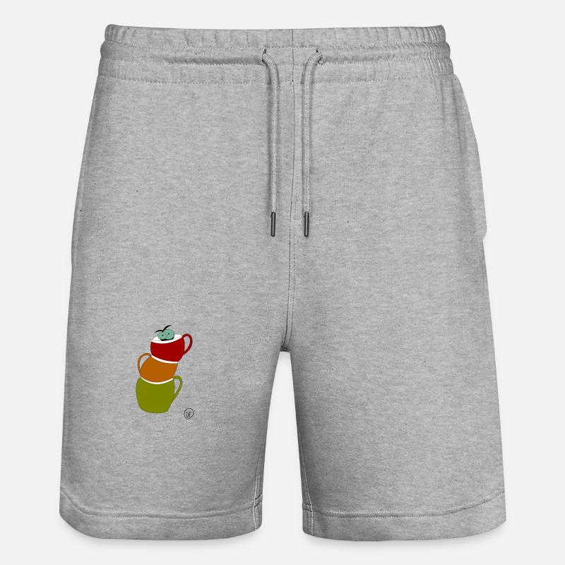 Chat en tasse - Short de jogging bio TRAINER Stanley/Stella unisexe - gris chiné