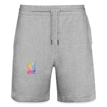 Ibiza Party Crew Bunt - Stanley/Stella Unisex Bio Joggingshorts Trainer  - Grau meliert - Vorne - Nik (191cm) & Marisol (170cm)