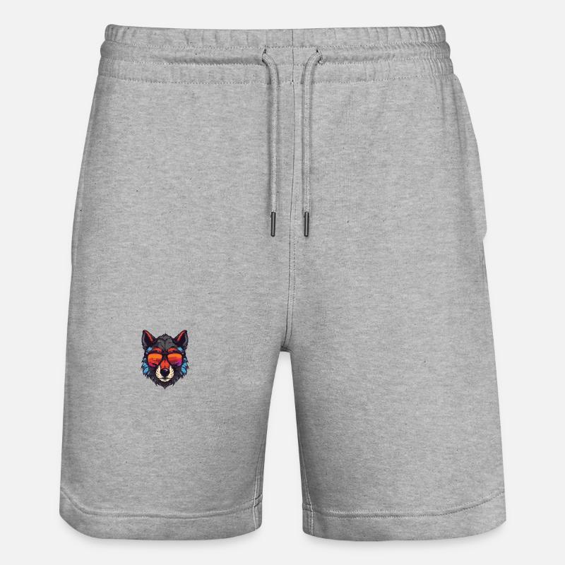 Fête Wolf Cool Head - Short de jogging bio TRAINER Stanley/Stella unisexe - gris chiné