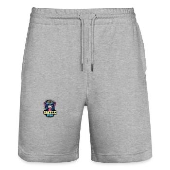 Greece 2024 Affe - Stanley/Stella Unisex Bio Joggingshorts Trainer  - Grau meliert - Vorne - Nik (191cm) & Marisol (170cm)