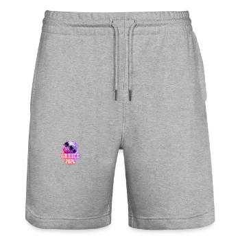 Greece 2024 Palm Trees - Stanley/Stella Trainer Unisex Organic Jogging Shorts - heather grey - Front - Nik (191cm) & Marisol (170cm)