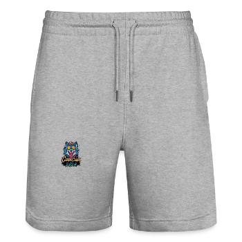 Cancun 2024 Party Wolf - Stanley/Stella Unisex Bio Joggingshorts Trainer  - Grau meliert - Vorne - Nik (191cm) & Marisol (170cm)