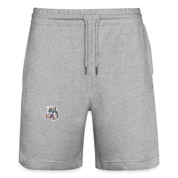 Unicorn Beer Funny - Stanley/Stella Trainer Unisex Organic Jogging Shorts - heather grey - Front - Nik (191cm) & Marisol (170cm)
