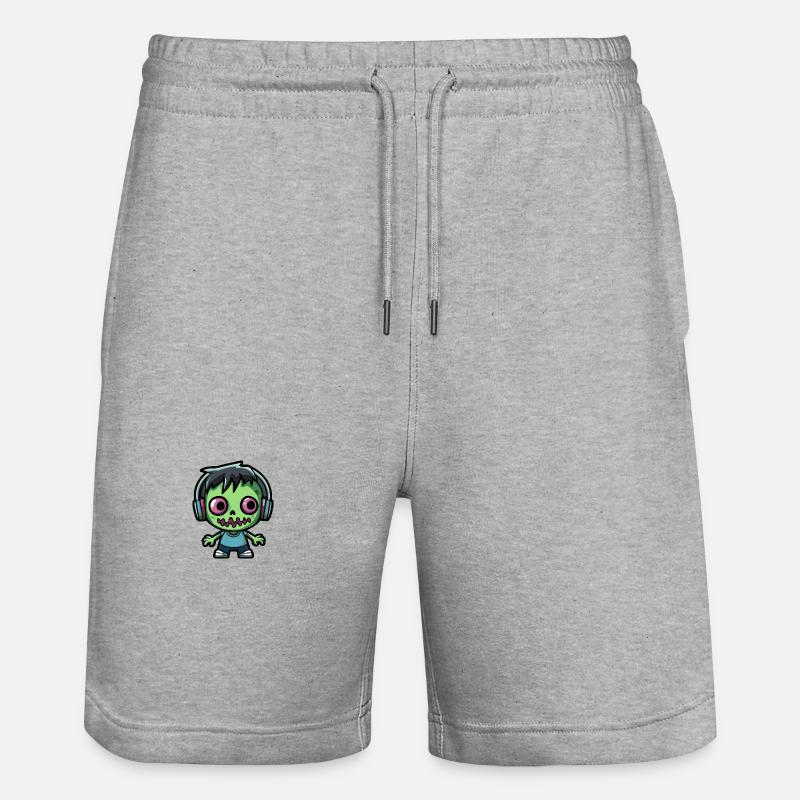 Zombie Halloween Comic Kawaii - Stanley/Stella Unisex Bio Joggingshorts Trainer - Grau meliert
