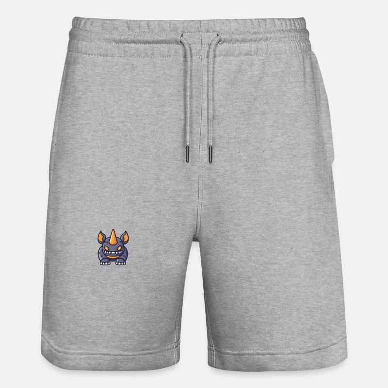 Rhinocéros Halloween Animal - Short de jogging bio TRAINER Stanley/Stella unisexe - gris chiné