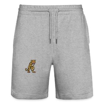 Leopard Halloween Animal - Stanley/Stella Trainer Unisex Organic Jogging Shorts - heather grey - Front - Nik (191cm) & Marisol (170cm)