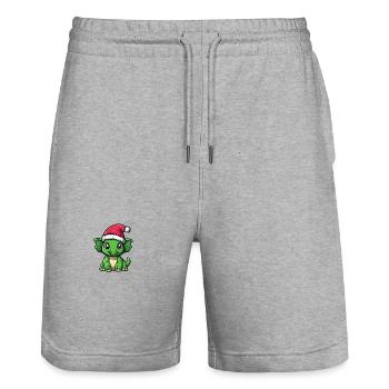 Dinosaurier triceratops Weihnachten Niedlich - Stanley/Stella Unisex Bio Joggingshorts Trainer  - Grau meliert - Vorne - Nik (191cm) & Marisol (170cm)