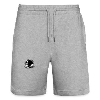Mariage Game Over 2024 - Short de jogging bio TRAINER Stanley/Stella unisexe - gris chiné - Devant - Nik (191cm) & Marisol (170cm)