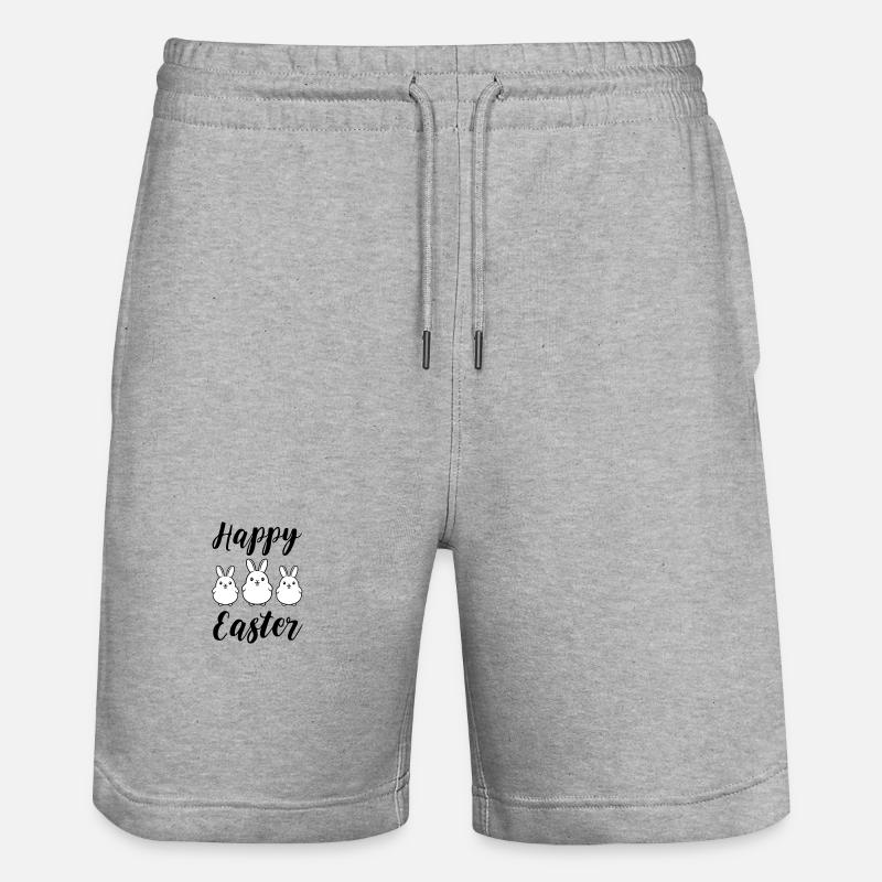 Frohe Ostern Hasen - Stanley/Stella Unisex Bio Joggingshorts Trainer  - Grau meliert