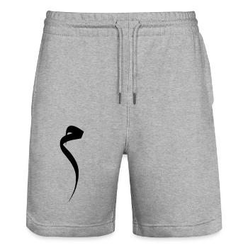 islamic Arabic Typo Mim - Stanley/Stella Unisex Bio Joggingshorts Trainer  - Grau meliert - Vorne - Nik (191cm) & Marisol (170cm)